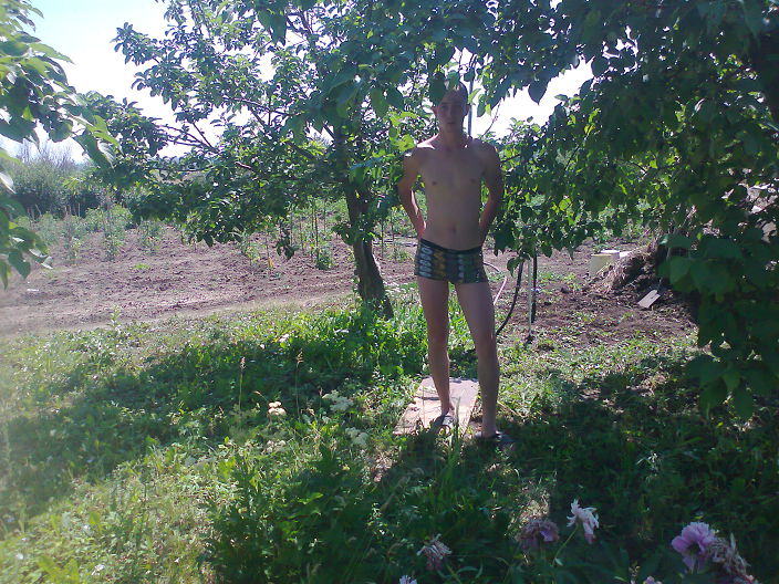на даче