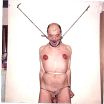tonyslave with painted nipples, gagged & bound naked