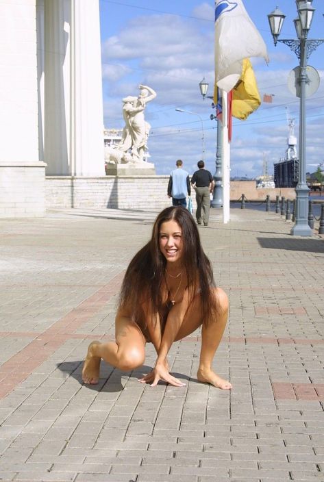 Natalia nude on a street